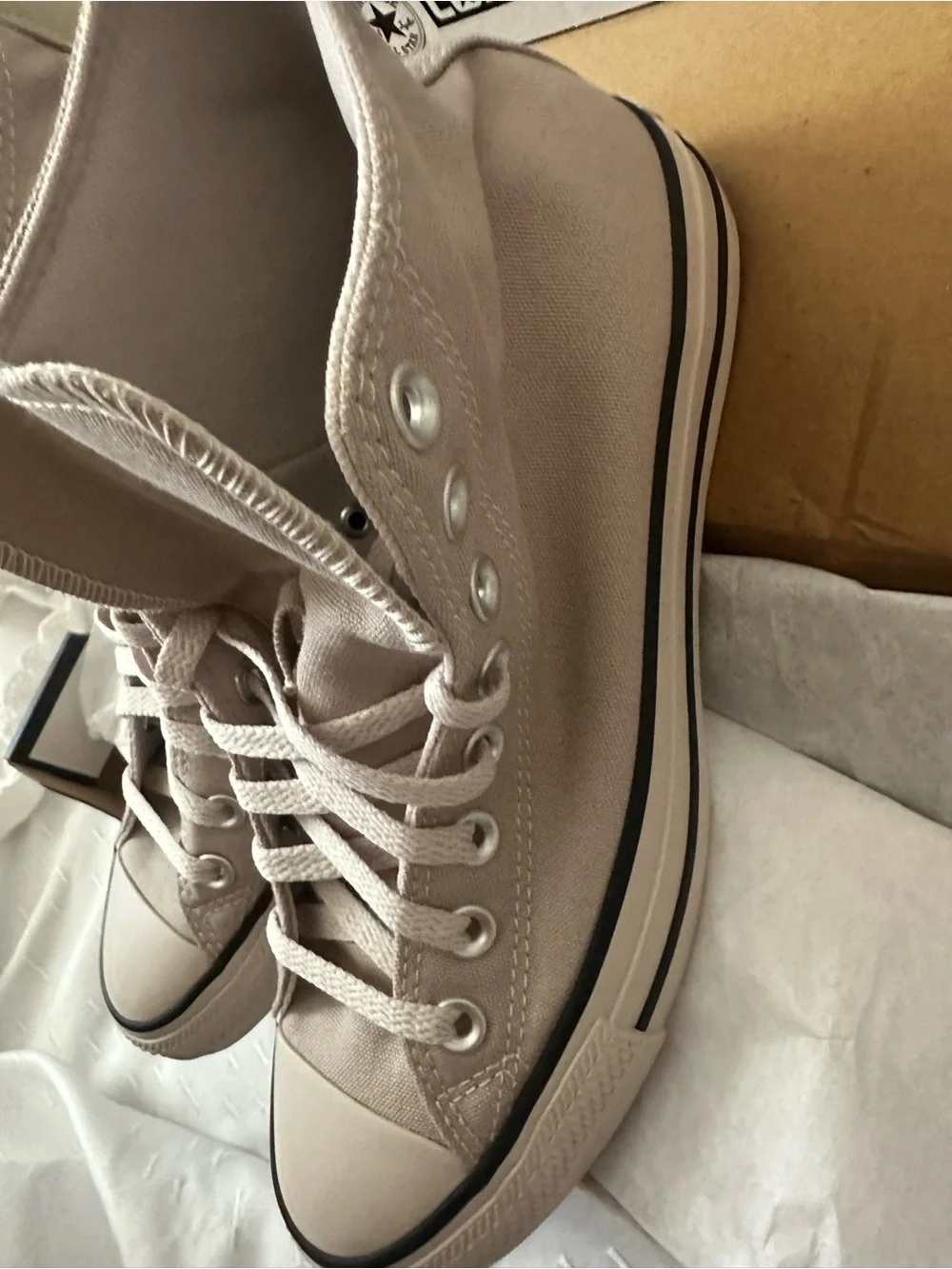 Converse Chuck Taylor® All Star® High Top Sneakers - Beige Canvas - Picture 6 of 13